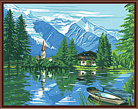 Картины по номерам - Алматы, "Лодка на горном озере"