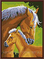 Картины по номерам - Алматы, "Лошадь с жеребенком"