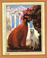 Набор для вышивания бисером "Красавица с собакой" арт.510