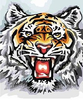 Картины по номерам - Алматы, "Рычащий тигр"