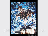 Картины по номерам - Алматы, "Волки зимней ночью"
