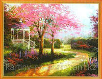 Картины по номерам - Алматы, "Беседка у цветущего дерева"