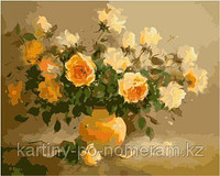 Картины по номерам - Алматы, "Кремовые розы"