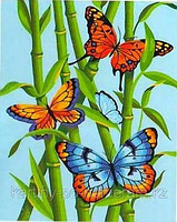 Картины по номерам - Алматы, "Бабочки на бамбуке"