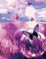 Картины по номерам, цифрам - Алматы, "Бабочки в лаванде"