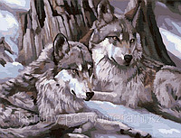 Картины по номерам, цифрам - Алматы, "Волки"