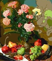 Картины по номерам - Алматы, "Натюрморт с розами"