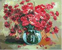 Картины по номерам - Алматы, "Красные хризантемы"