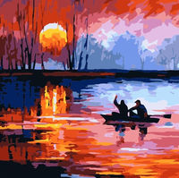 Картины по номерам - Алматы, "Рыбаки на закате"